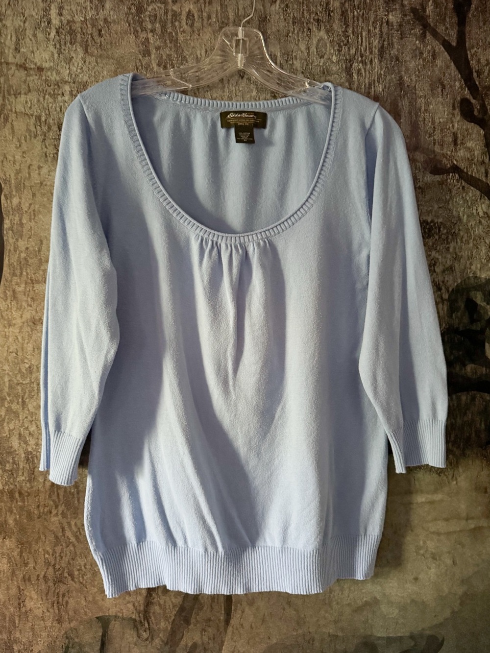 Light Blue Scoop Neck Eddie Bauer Sweater Top